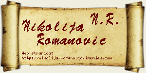 Nikolija Romanović vizit kartica